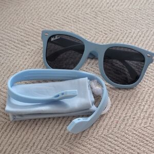 Kids Blue Sunglasses with Strap and Pouch